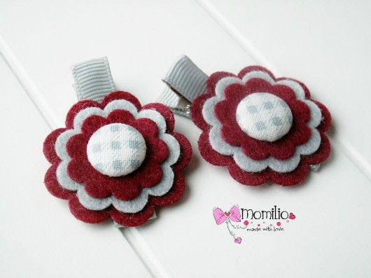 HAPPY FLOWER szary i bordo Momilio
