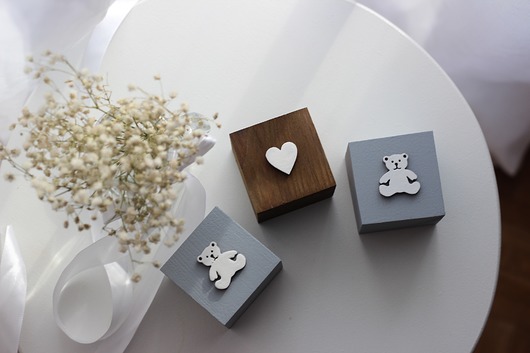Klocki drewniane rustic grey Little Wood Bunny