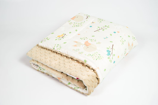 Mięciutki kocyk minky - lisek - 75x100 Minky and Cotton