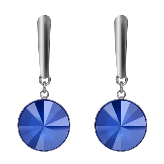 kolczyki swarovski Niebieskie kolczyki z kryształami Swarovski