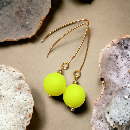 kolczyki swarovski Swarovski neon pearls : neon yellow