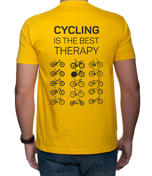 t-shirty męskie Koszulka T-SHIRT. Cycling is the best therapy. dwustronny nadruk