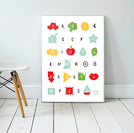 Alfabet polski | plakat edukacyjny| B2 milostudio