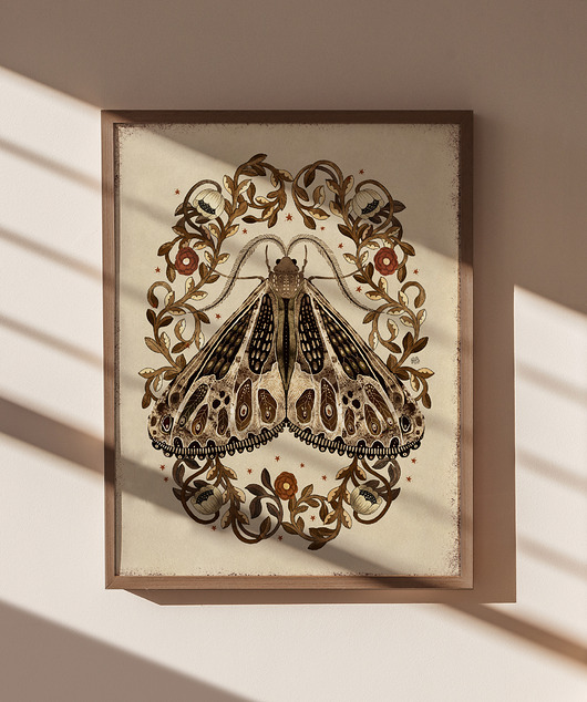 plakaty Ćma retro plakat, plakat botaniczny, plakat boho, plakat motyle ćmy