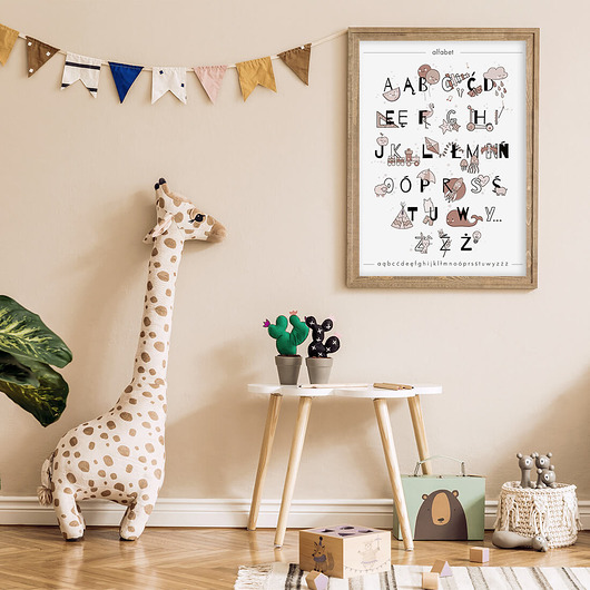 obrazy i plakaty do pokoju dziecięcego ALFABET BOHO IV - plakat dla dzieci