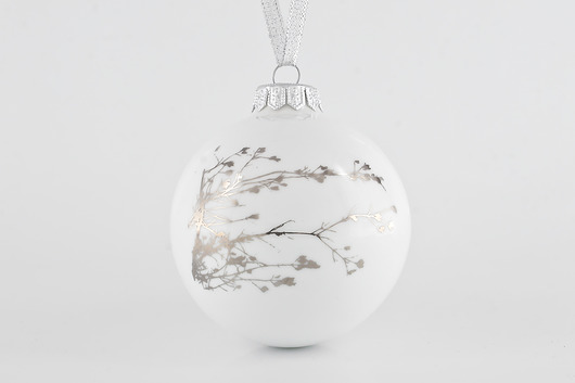 bombki Bombka Choinkowa z Zimową Gałązką