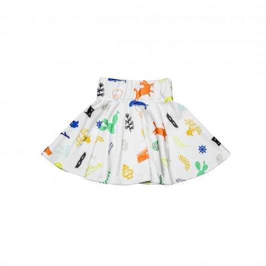 CIRCLE SKIRT - aw print Kółko Krzyżyk
