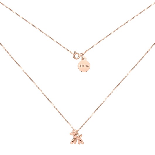 srebrne naszyjniki Naszyjnik z balonowym pieskiem z różowego złota