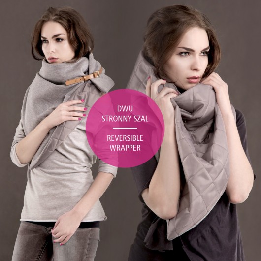 Dwustronny Pikowany Szal Chusta Etola PU Gray CADOaccessories