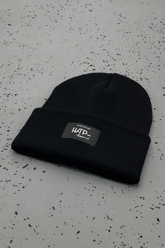 czapki damskie Czapka beanie czarna - Apparel (black logo)