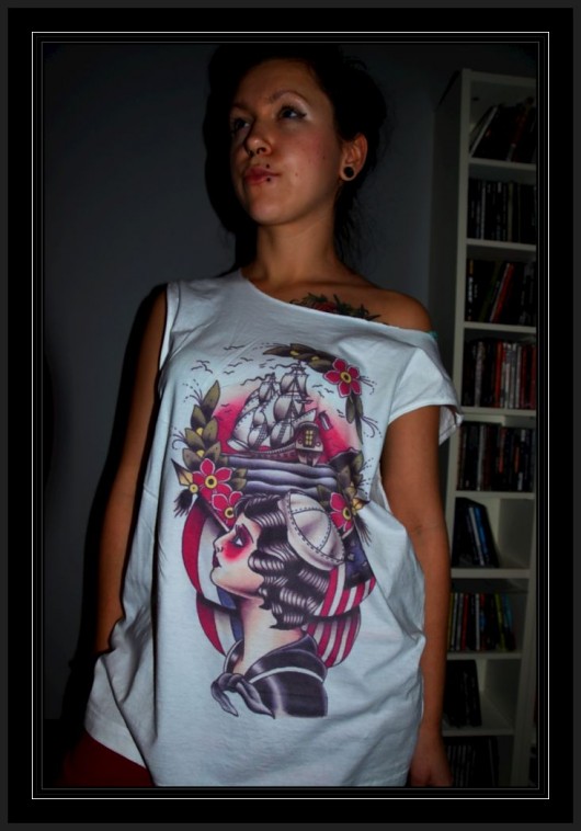 Traditional tattoo t-shirt oversize MadMoiselle Hooch
