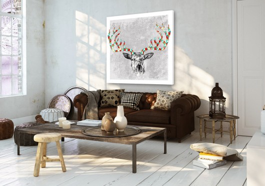 OBRAZ NA PŁÓTNIE - JELEŃ DEER- 80x80cm LUdesign gallery