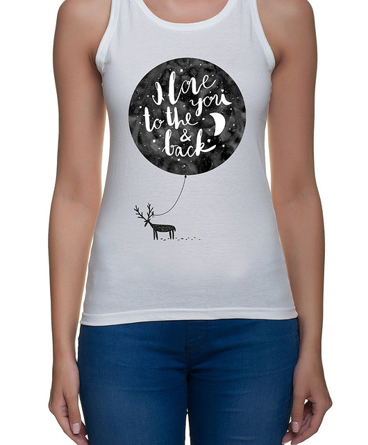 Damska koszulka.  i love you to the moon & back Love Life and Forest