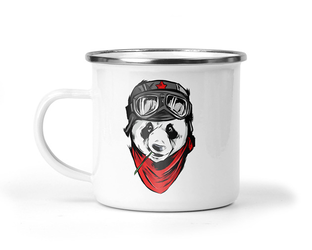 kubki Kubek metalowy podróżna panda
