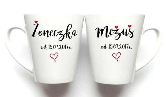 Kubki Ślubne Latte Żoneczka/Mężuś FarrowDesign
