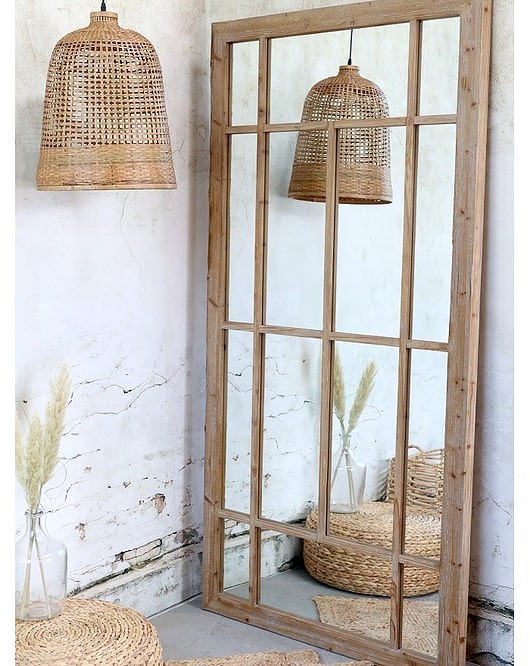 lustra stojące i wiszące Lustro Okno Lustro Drewniane 200 cm