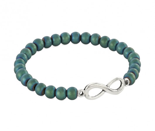 Simply Charm - Mat hematite with infinity. Lavoga