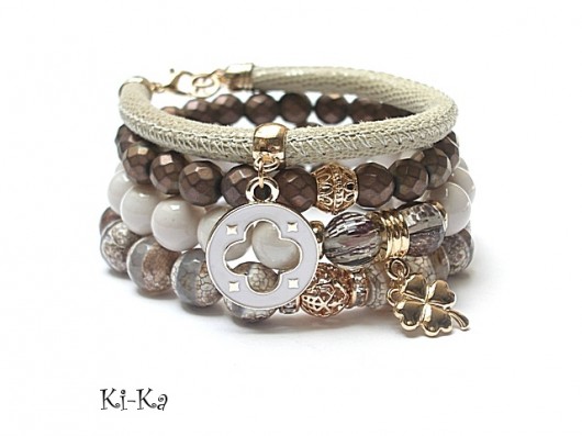 bransoletki z kamieni naturalnych Cappuccino  vol. 8 /20.05.15/ set