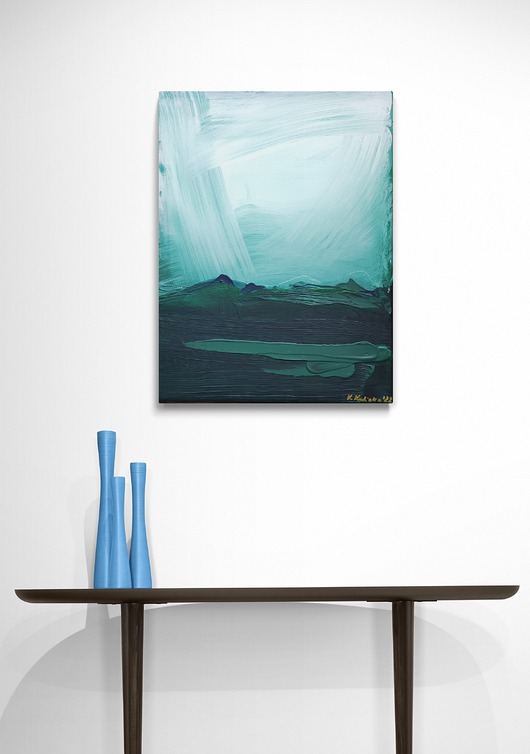 obrazy Obraz ręcznie malowany na płótnie 30x40 cm - abstrakcyjny pejzaż