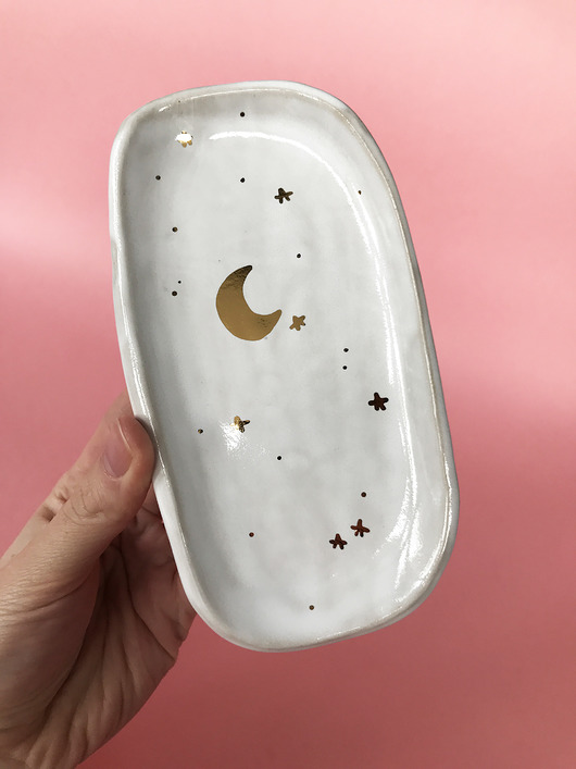 Ceramiczny prostokątny talerzyk biały ELEMTHEBRAND