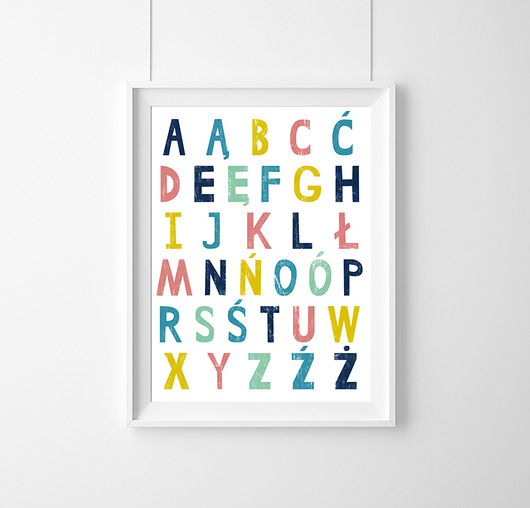 ALFABET polski do pokoju dziecięcego/KOLOR - A4 wejustlikeprints