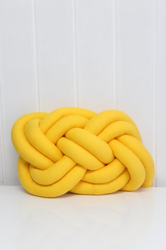 DOUBLE KNOT PILLOW=precel=yellow=żółty laluu
