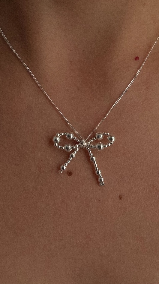 srebrne naszyjniki Naszyjnik Kokardka srebro