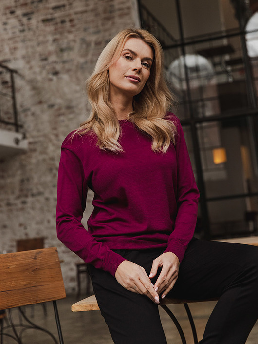 swetry damskie  SWETER Z BAMBUSA FLORENCE burgund