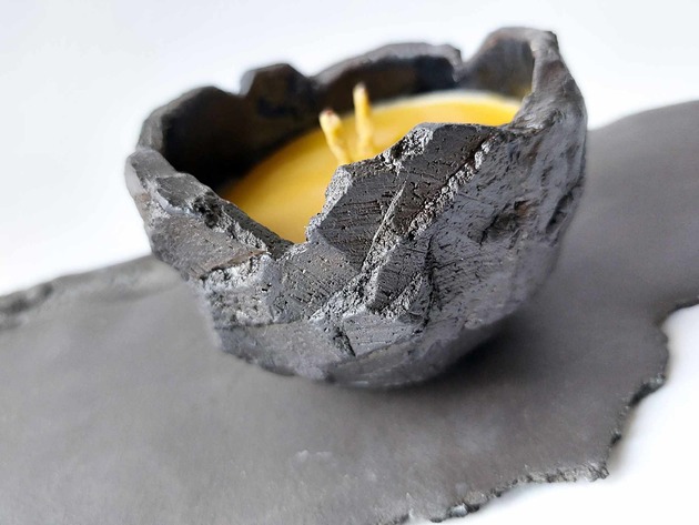 świeczniki i świece Świeca z wosku pszczelego w ceramicznej czarce KURINUKI
