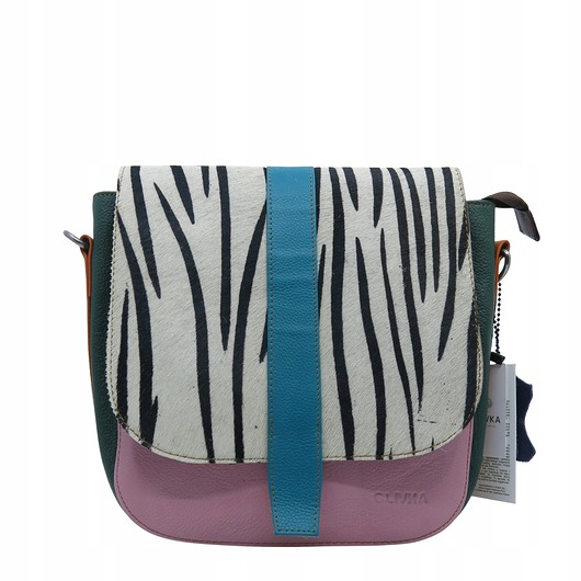 torby na ramię Torebka damska klasyczna skórzana regulowany pasek klapka wzór OLIVKA