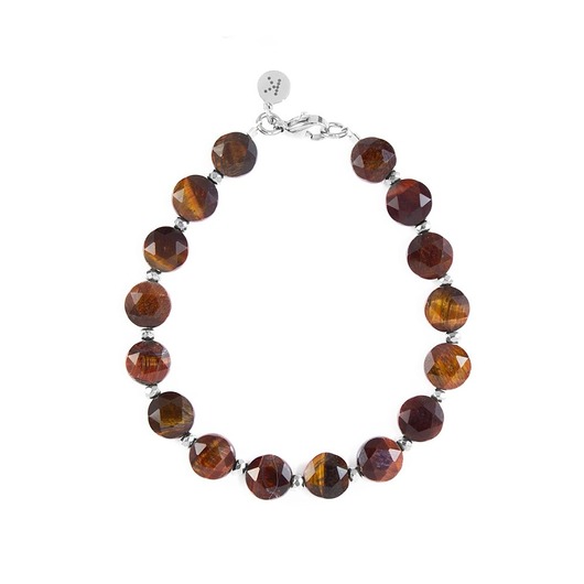 bransoletki z kamieni naturalnych Bransoletka z jesiennego Tygrysiego Oka - Wersja Srebrna