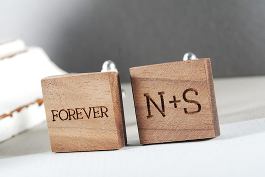 FOREVER - drewniane spinki mankietowe w pudełku MOODFORWOOD Studio