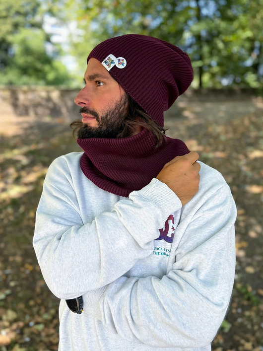 czapki i kapelusze męskie Męska luźna czapka z bawełny logo kolorowe Bordo