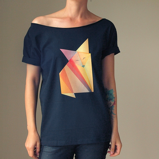 S-XXL Lis origami czarny Oversize ONE MUG A DAY
