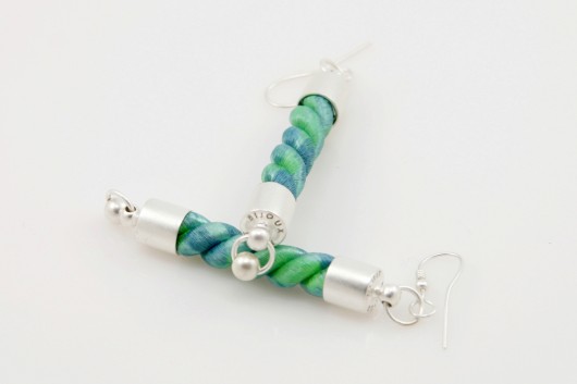 Nautical,- srebrne kolczyki, zieleń seledynowa XXXFruit Bijoux