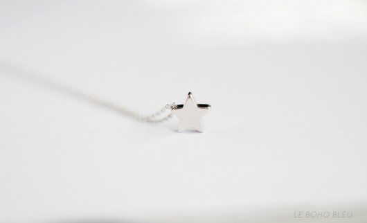 Rhodium Plated Star Necklace Le Boho Bleu