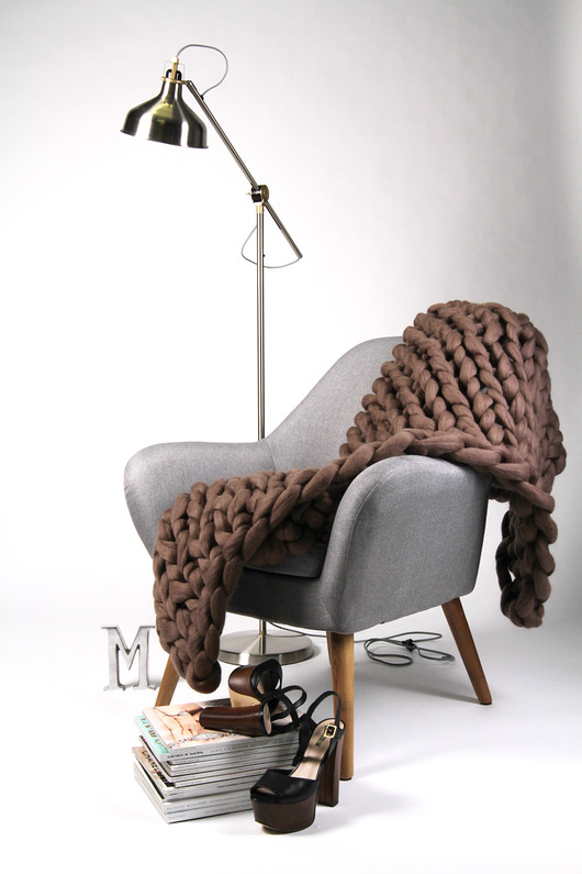 Pled z wełny merynos w kolorze mocca MM House Design