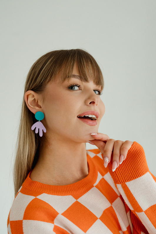 kolczyki z masy plastycznej Wiszące kolczyki Henri Matisse