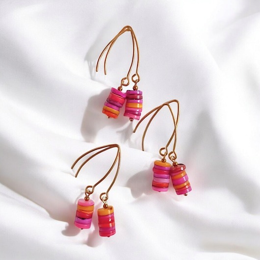 kolczyki z kamieniami Kolczyki : SUMMER energy: masa perłowa : dłuższe