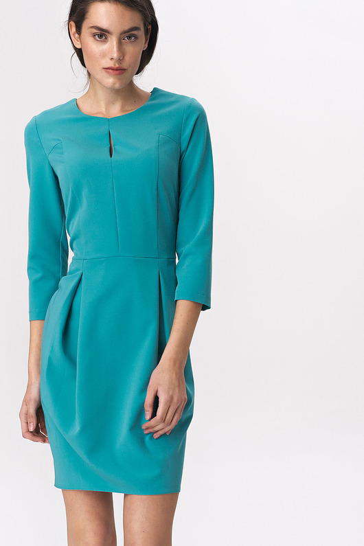 sukienki midi damskie Turkusowa sukienka tulipan