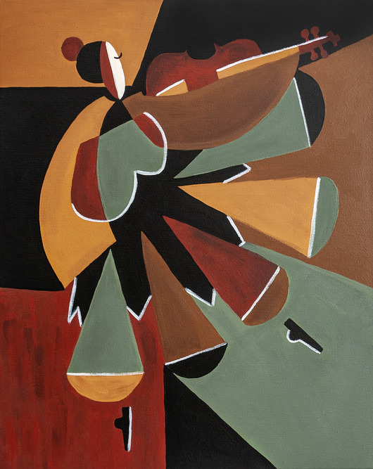 obrazy ORYGINAŁ. Obraz na płótnie - Skrzypaczka, 50x40 cm