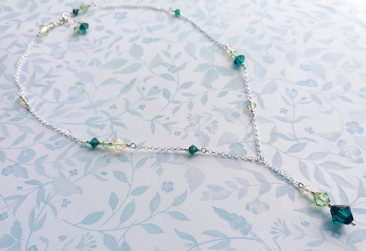 Naszyjnik - kryształy Swarovski -Dresden Emerald Marisella