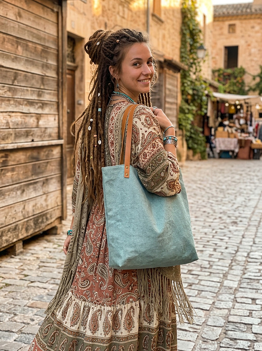 torby XXL Torba tote XXL - szałwiowa