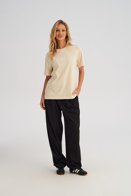 t-shirt damskie Koszulka damska REGULAR Leisure Club wanilia