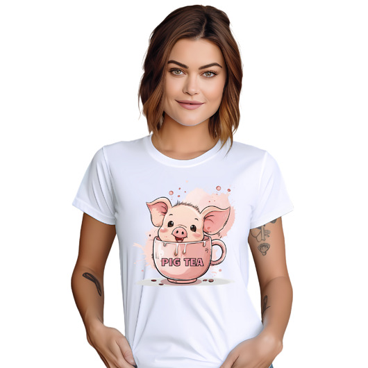 t-shirt damskie Koszulka świnka t-shirt śmieszny
