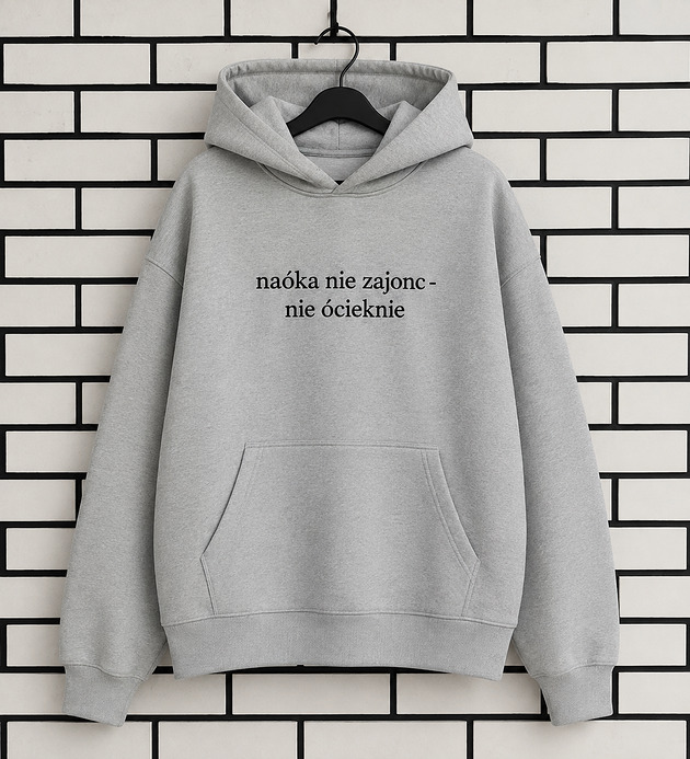 bluza z kapturem damska Bluza dresowa szara