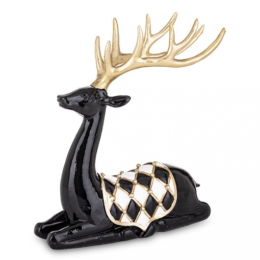 dekoracje świąteczne Figurka - leżący jeleń ciemnobrązowy 22x20x8 cm BALLERA
