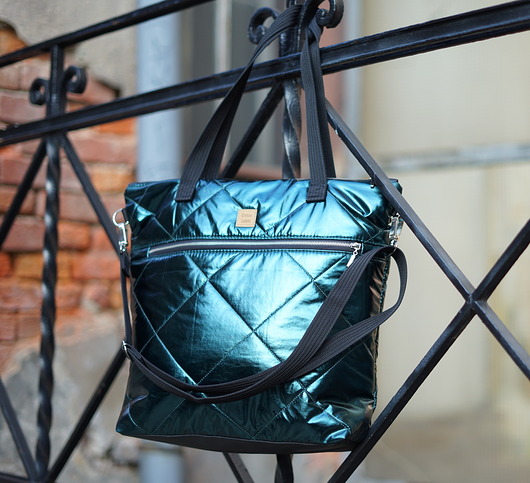 torby na ramię Torebka pikowana #03 Butelkowa zieleń