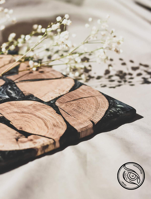 deski do krojenia i tace Deska dekoracyjna, orzech, czereśnia żywica