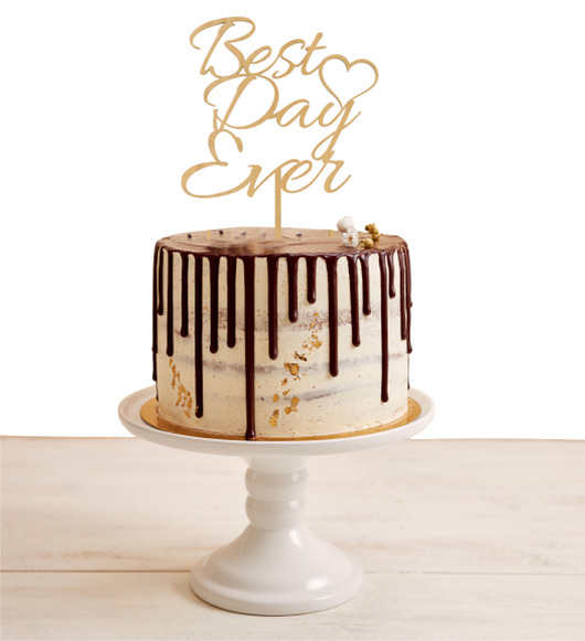 dodatki ślubne Topper na tort Best Day Ever